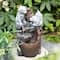 Glitzhome® 23.5" LED 4-Tier Dogs & Pot Outdoor Fountain